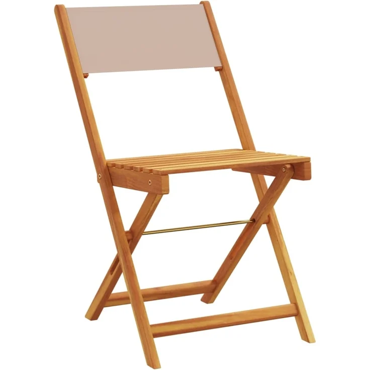 vidaXL Gartenstühle 8 Stk. Klappbar Taupe Stoff und Massivholz 3214618 – Bild 2