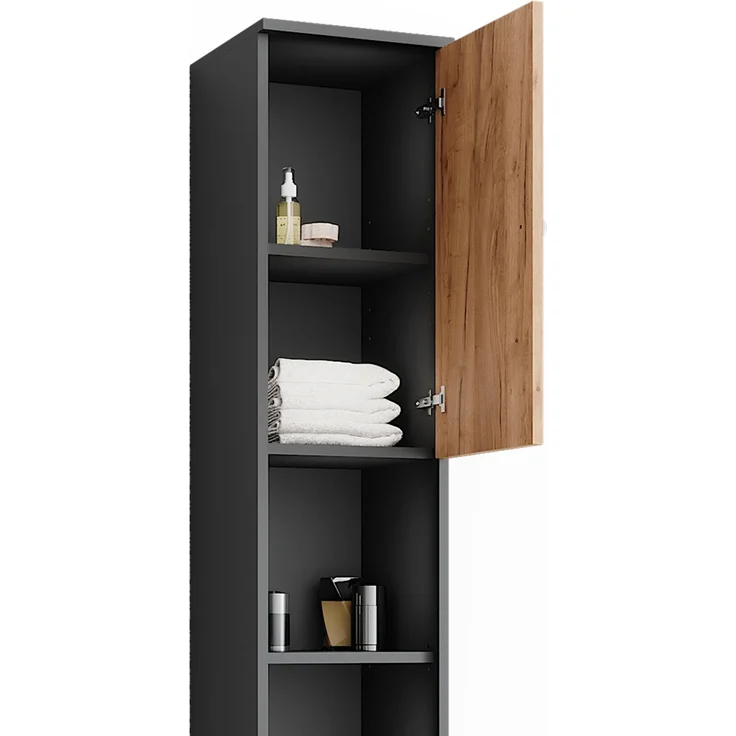 Hochschrank Fynn Anthrazit/Goldkraft Eiche 30 x 190 cm Vicco – Bild 6