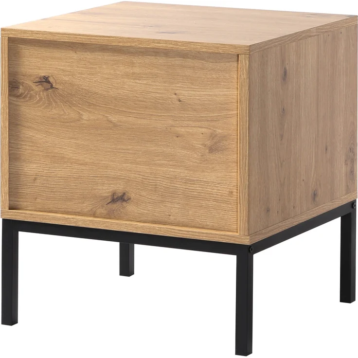 Casâme Nachttisch mit 2 Schubladen, Eichenoptik, Höhe 50 cm - LENNY - Eiche – Bild 7