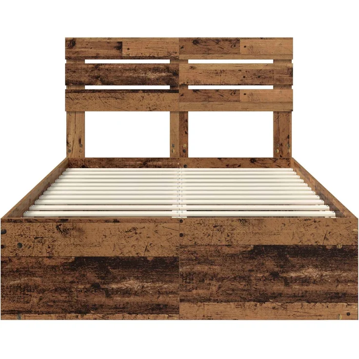 vidaXL Bettrahmen Altholz 120 x 200 cm Massives Kiefernholz 3411437 – Bild 6