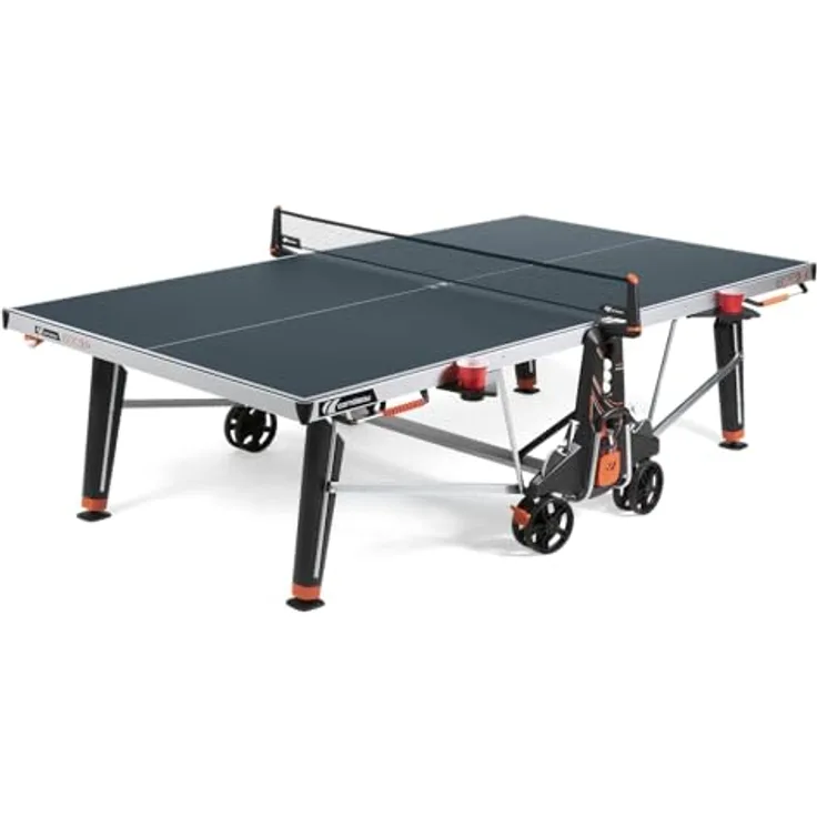 Cornilleau 600X, Outdoor Tischtennisplatte mit 7 mm Melaminharzplatte, blau, DSI-Verriegelungsmechanismus und Höhenverstellung