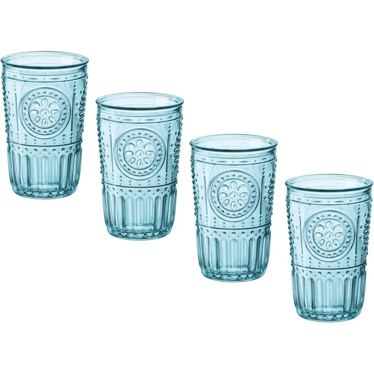 Bormioli Rocco 090789 Glas, Romantic, Blau, 4 Stück