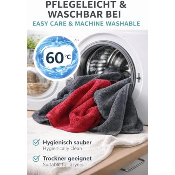 Betz Handtücher 6 Stück Handtuch Set 50 x 100 cm Premium Farbe rubinrot/Graphit Grau, 100% Baumwolle (Set, 6-St) – Bild 7