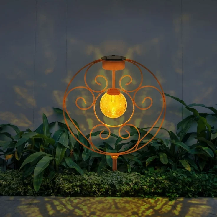 Solarleuchten Garten Kreis Kugel 2er Set Solarlampe Außen Außenleuchte Solar – Bild 3