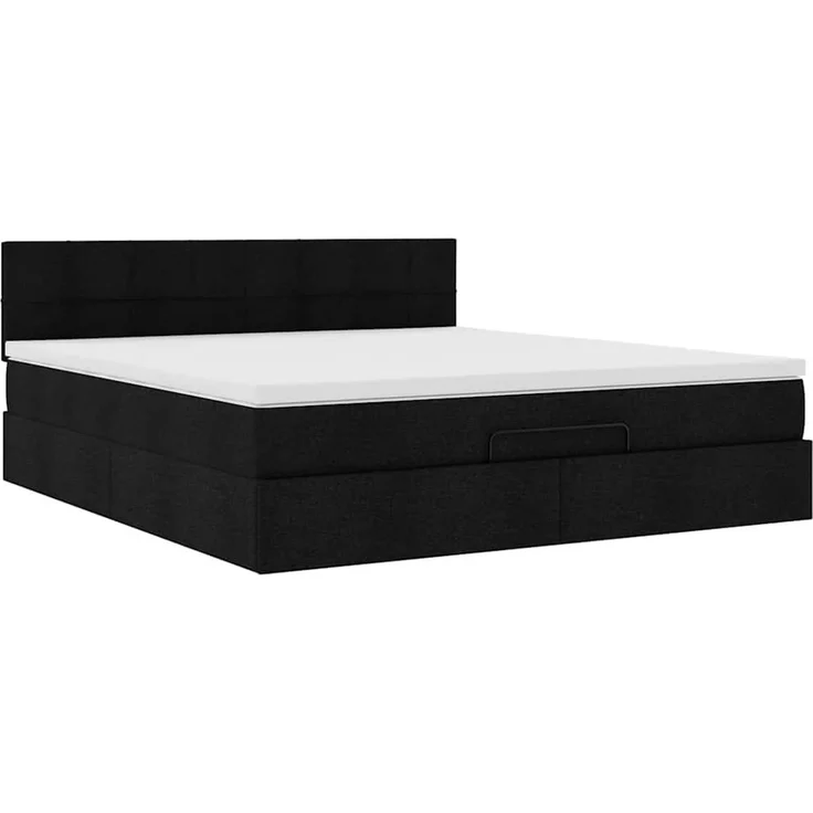 vidaXL Ottoman-Bett mit Matratze Schwarz 160x200 cm Stoff 3311472 – Bild 9