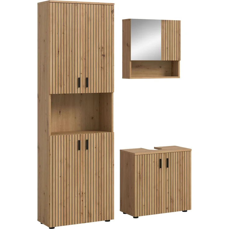 Badkombination B/H/T: 135x192x30 cm in Artisan Oak Nachbildung und -- – Bild 1
