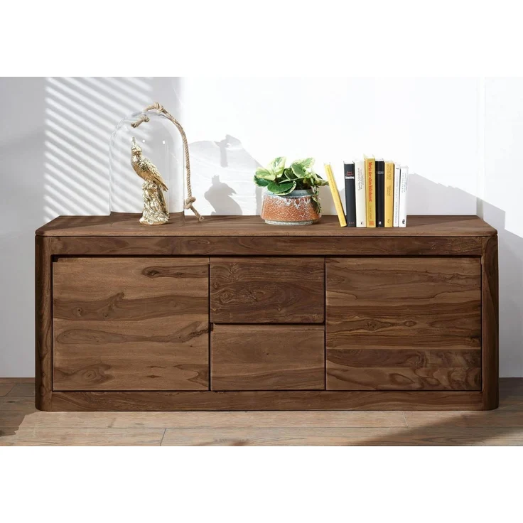 Massivmoebel24 TV-Board (TV-Board Sheesham 147 x 40 x 58 smoked cherry gebeizt TORONTO #100) – Bild 4