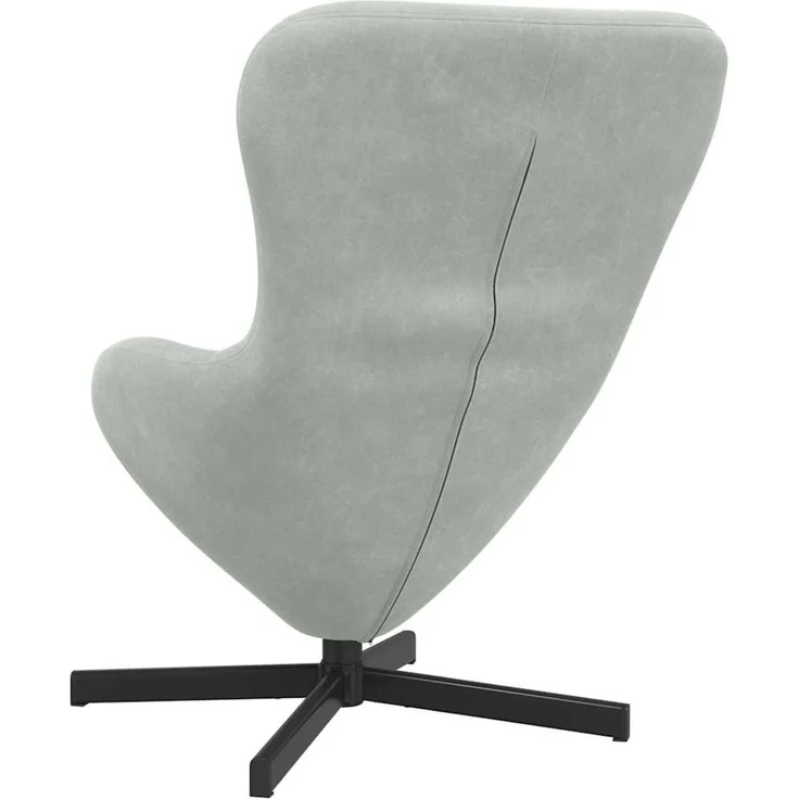 vidaXL Eiersessel Hellgrau 63 x 73 x 90 cm Samt 42002756 – Bild 5