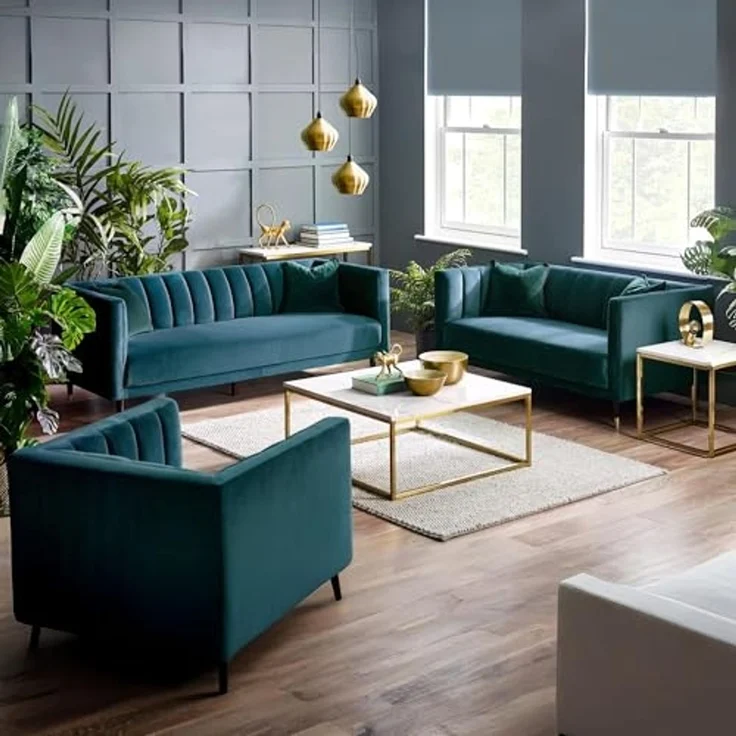 Julian Bowen Salma Stuhl mit gewellter Rückenlehne, Blaugrün, Einheitsgröße – Bild 4