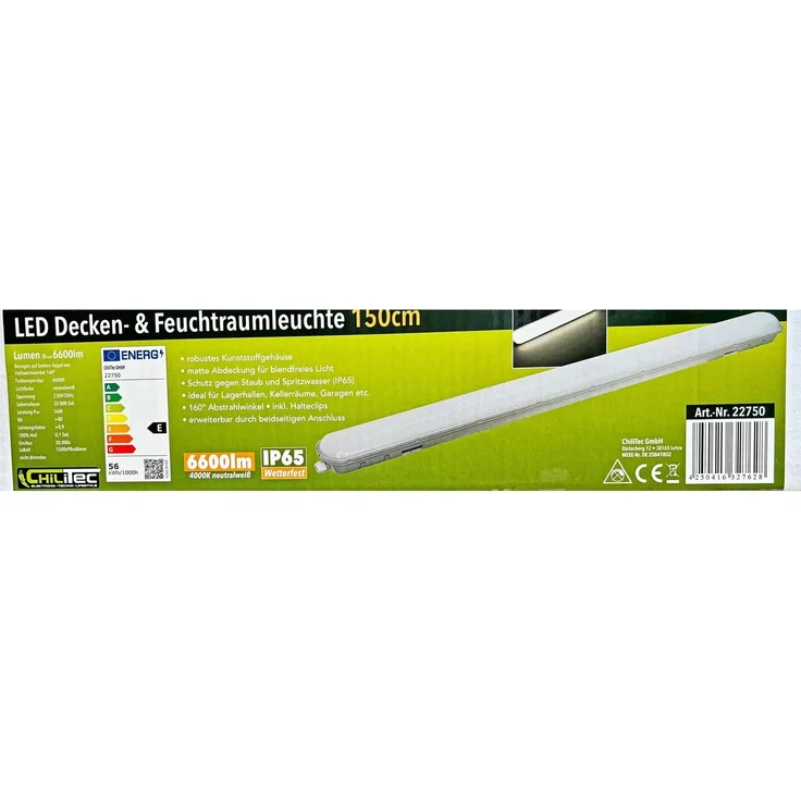 Wand-& Deckenleuchte "HP-63" IP65, 150cm 56W, 4000k, neutralweiß, 6600 Lumen – Bild 10