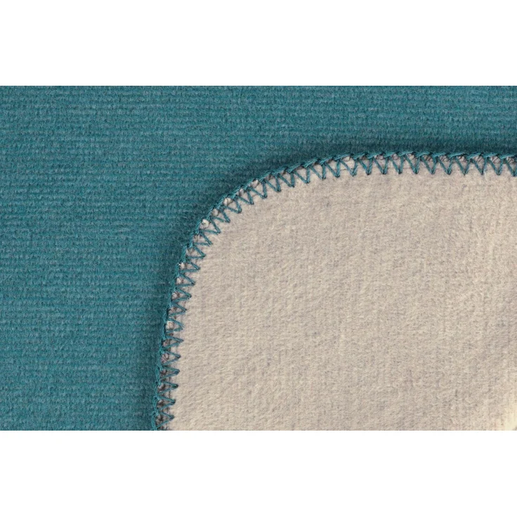 Biederlack Wohndecke Kuscheldecke 150x200 Melange Wende uni petrol stein 829283 – Bild 4