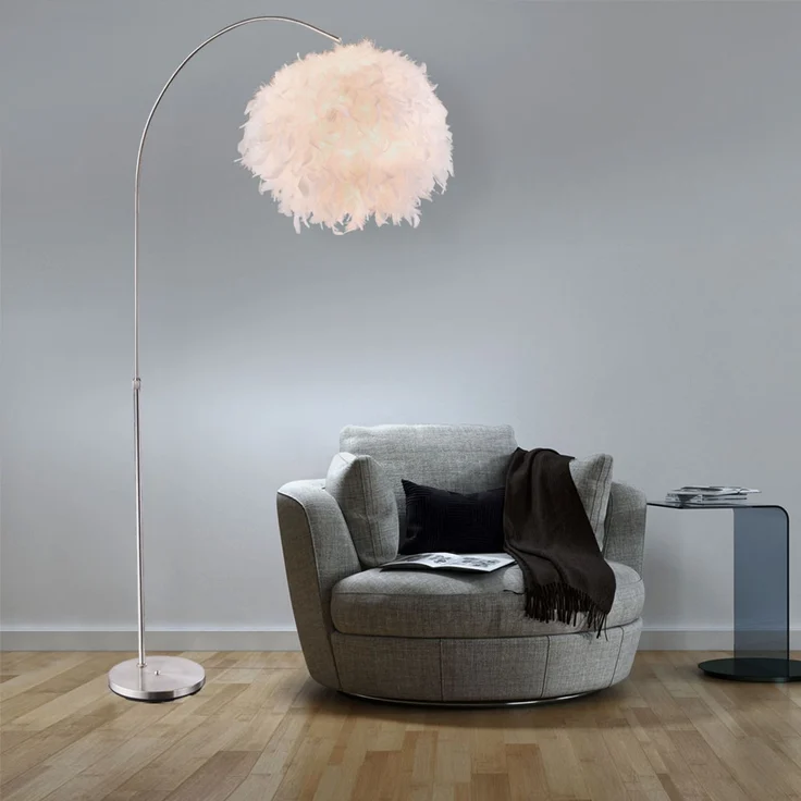 RGB LED Standlampe mit Feder-Lampenschirm und Farbwechsler – Bild 10