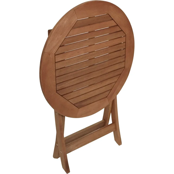 DEGAMO RIO Garten-Klapptisch, Holz Eukalyptus, braun, 65cm rund
