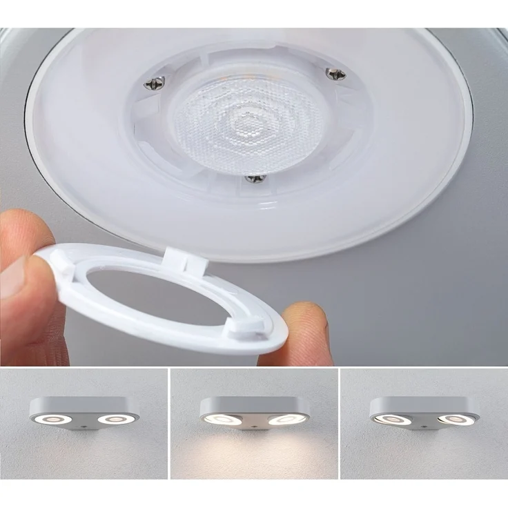 Paulmann 94868 LED Außenwandleuchte Silma 2-flammig Bewegungsmelder weiss 3000K IP44 – Bild 2