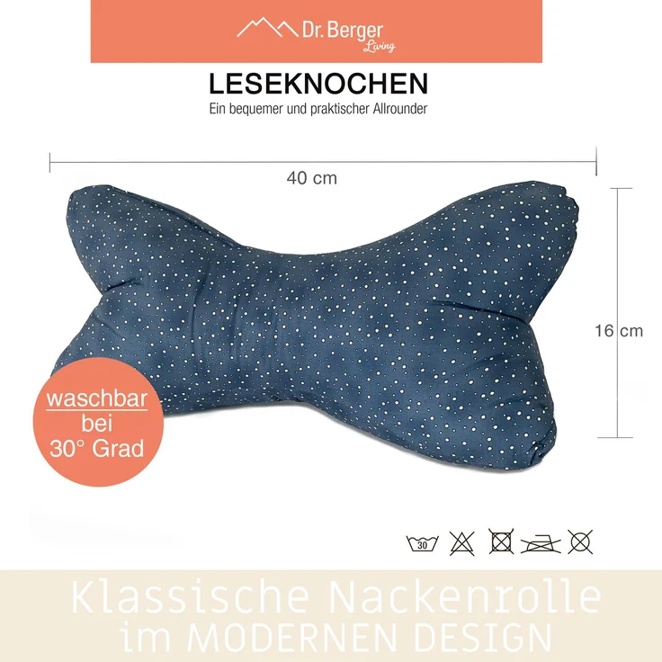 Dr. Berger Leseknochen Spaceblue mit Tupfen 40 x 16 cm – Bild 4