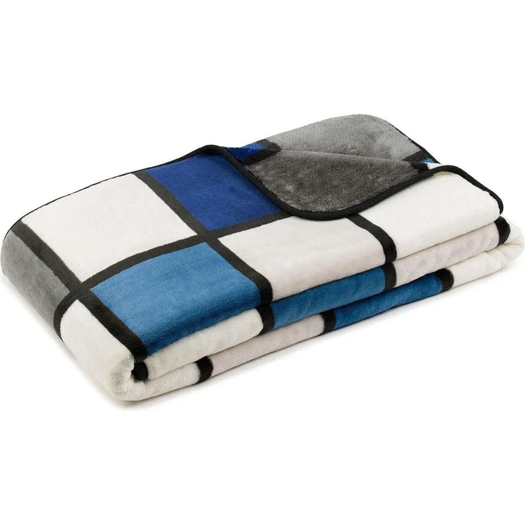 Gözze - Weiche Kuscheldecke, Cashmere Feeling, Hohes Stoffgewicht 500 g/m², Antigua, 150x200 cm - Blau/Silber/Weiß – Bild 5