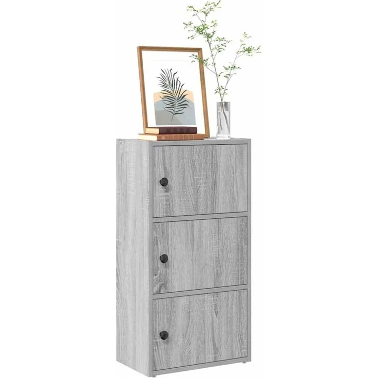 vidaXL Bücherregal Grau Sonoma 40x24x77 cm Holzwerkstoff 860369 – Bild 1