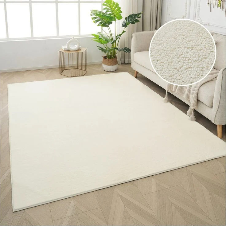 OTTO home Teppich Cali, in Standard- und Premium-Qualität, 13 mm oder 16 mm Höhe, rechteckig, Uni-Farben, kuschelig, & weich, waschbar, Wohnzimmer, Schlafzimmer – Bild 1