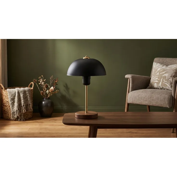 KAWOLA Tischlampe FIORA Metall schwarz 38 x 12 x 23 cm