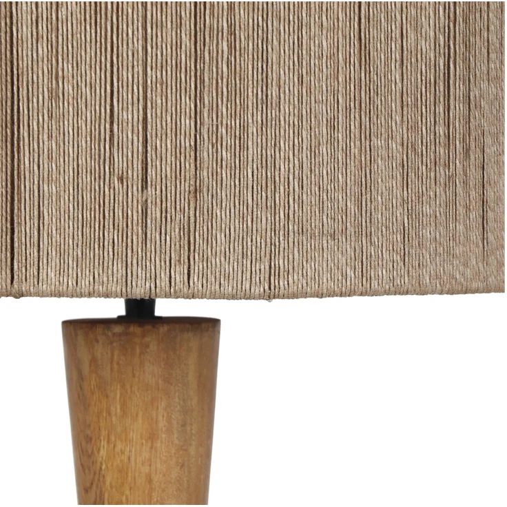 LED Stehleuchte aus Naturholz mit Lampenschirm aus Jute, Höhe 135cm – Bild 8