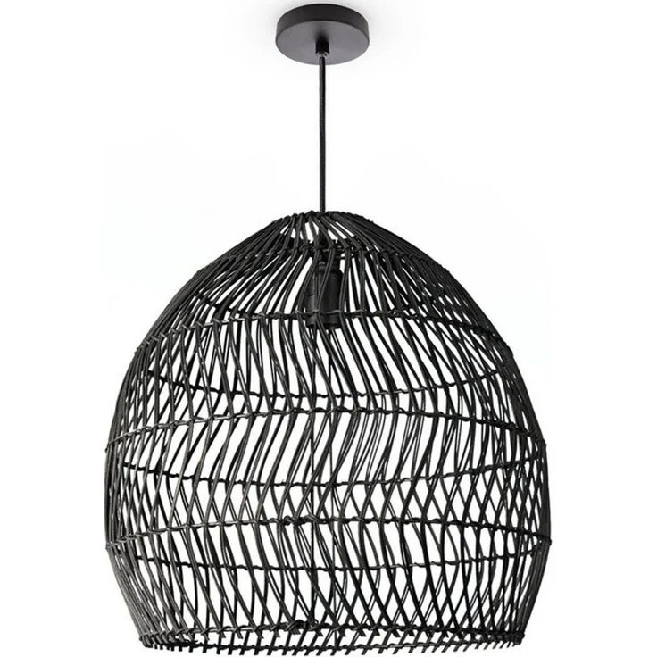 Paco Home Pendelleuchte ORNA, ohne Leuchtmittel, Pendellampe Rattan Korb Boho Modern Esszimmerlampe Natur Vintage E27 – Bild 4