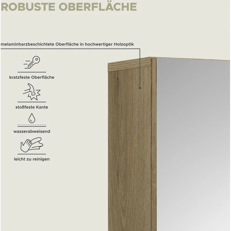Aqua Spiegelschrank in Evoke Oak Nachbildung – Bild 8