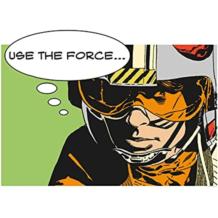Komar Wandbild | Star Wars Classic Comic Quote Luke Skywalker | Hochwertiger Kunstdruck, 70 x 50 cm, ohne Rahmen, fotorealistisches Design, Deutsches Premium-Poster Fotopapier