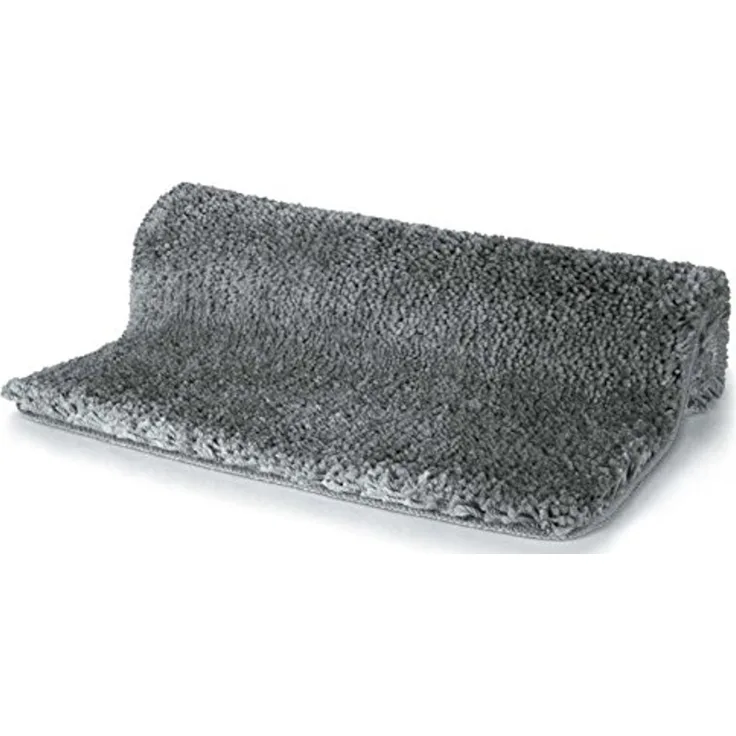 Spirella Badteppich Badematte Duschvorleger Mikrofaser Hochflor | flauschig | rutschhemmend | geeignet für Fußbodenheizung | 55x65 cm | Grau