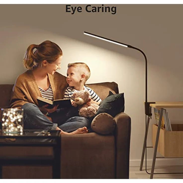 Lepro LED Schreibtischlampe Klemmbar, Tischlampe Architektenlampe mit Schwenkarm, Augenschutz Klemmleuchte USB, 3 Farben & 10 Helligkeitsstufen Dimmbar Tischleuchte für Büro, Schwarz – Bild 5
