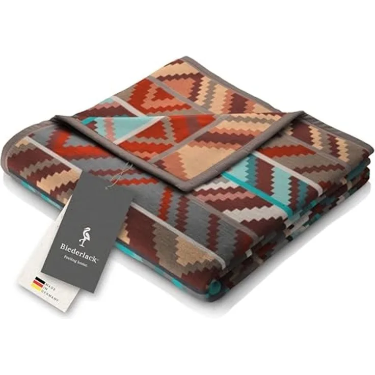 Wohndecke Ethno Prisma, Ethno-Kuscheldecke in 150x200 cm, Biederlack, Decke aus Baumwollmischgewebe, Made in Germany