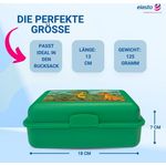 elasto Lunchbox Dino Motiv Brotdose mit Trennschale - Kinder Vesperbox für die Schule