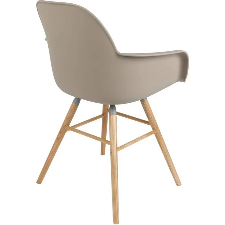 Zuiver Sessel Albert Kuip im 2er-Set, Armlehnstuhl aus Eschenholz und Aluminium in Taupe für Wohnzimmer – Bild 3