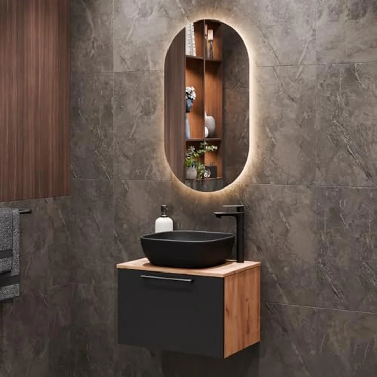 Planetmöbel Badmöbel-Set Astra, (Badezimmer Möbel im modernen Design, 2-St), Badezimmer Möbel im modernen Design – Bild 2