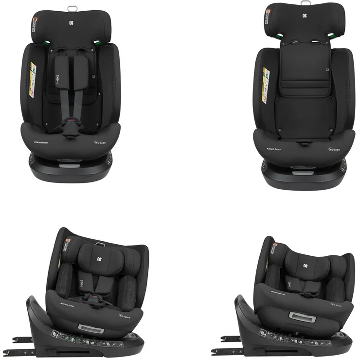 Kikkaboo i-Size Kindersitz i-Hike (40-150 cm) Isofix, 360° drehbar, verstellbar schwarz – Bild 3