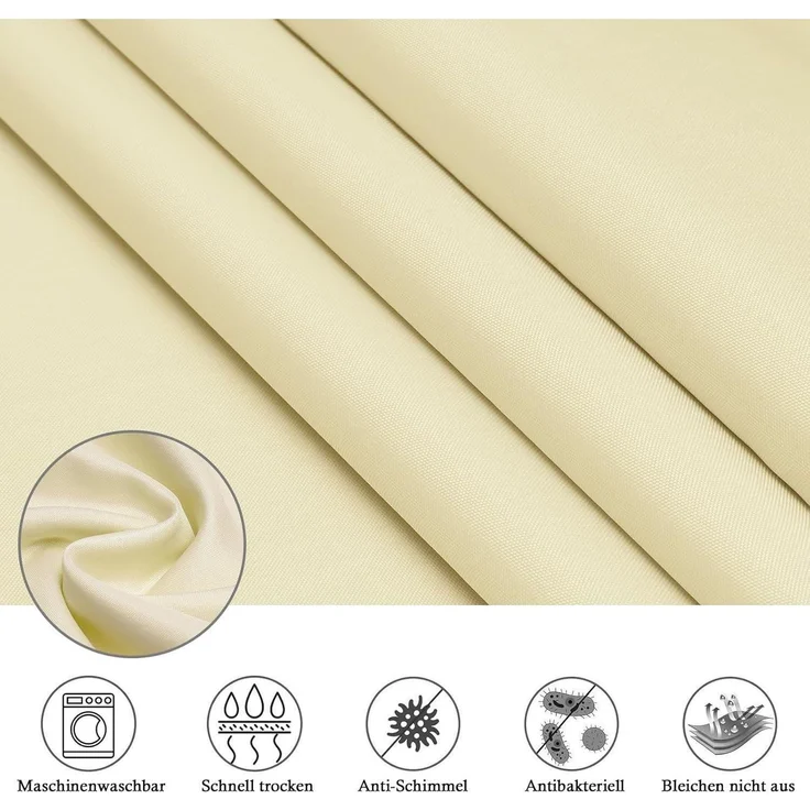 Beige Duschvorhang 120 x 200cm Antischimmel Wasserdicht Ausrüstung 8 Ringe – Bild 5