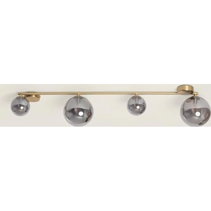 LEDKIA LIGHTING Deckenleuchte Moonlight Brass, 4 Spots, Metall & Rauchgrau Glas, kompatibel mit G9 Glühbirnen, gleichmäßige Lichtstreuung – Bild 4