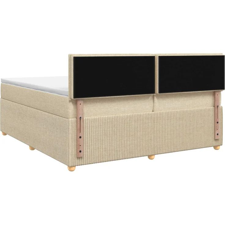 vidaXL Boxspringbett mit Matratze Creme 200 x 200 cm Stoff 3453007 – Bild 9