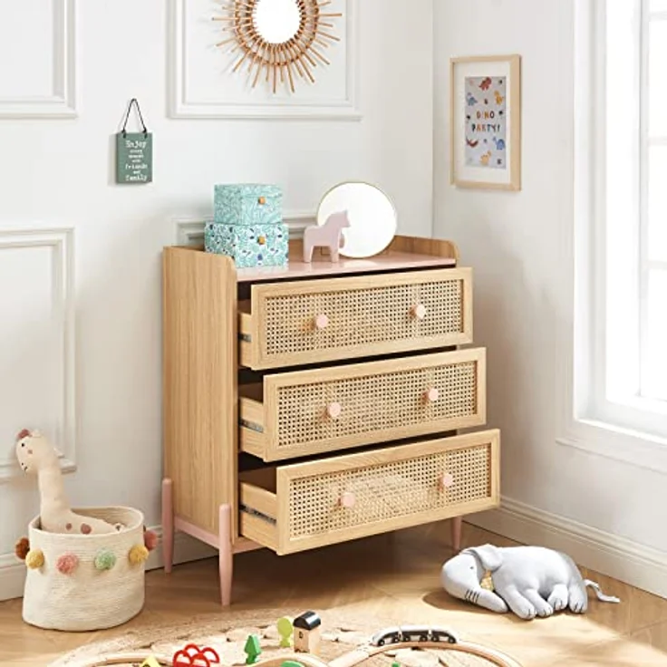 BAÏTA PABLO02 Kinderkommode, Pastellrosa, L80cm – Bild 5