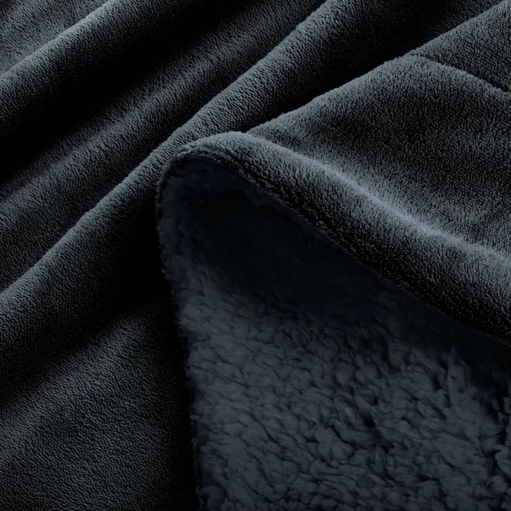 Beautissu Sherpa Decke Alina 200cm, 150cm, Anthrazit/Anthrazit – Bild 2