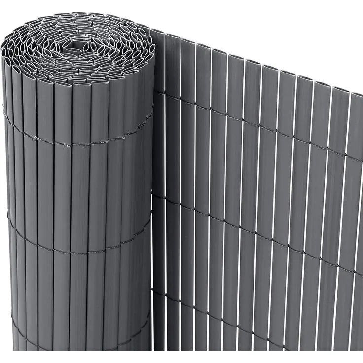 Ribelli® PVC Sichtschutzmatte Sichtschutzzaun Sichtschutz Zaun Balkon Windschutz (80x500 cm, Anthrazit)