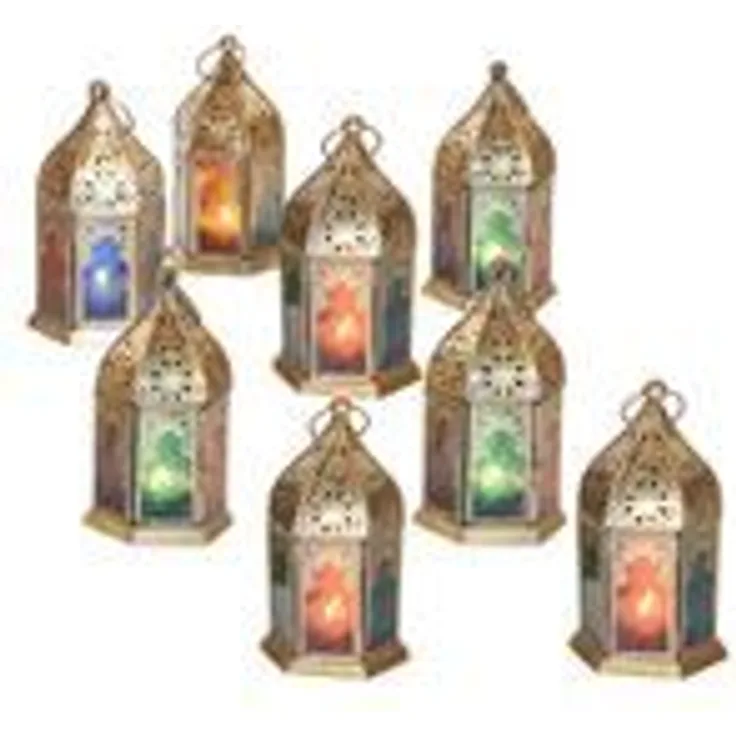 Orientalische Glas-Windlichter Nael Multifarbig 8er Set