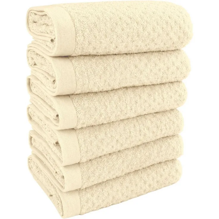 OTTO home Handtücher Corrin, 6 Premium Handtücher, 500 gr/m², 50x100 cm, Frottier (6-St), 100% Baumwolle, mit Struktur, weich, uni, 5 Jahre Garantie