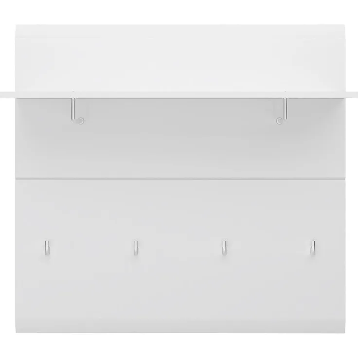 Garderobenpaneel Mestre / Merano, Holzwerkstoff, Weiß, 96 x 90 x 25 cm