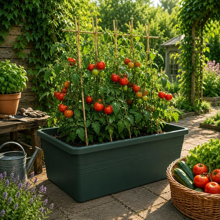 3X Elho Green Basics Beweglicher Garten - Gemüsegarten - Übertopf - Laubgrün - Draußen - L 76.7 x W 57.9 x H 29 cm – Bild 7