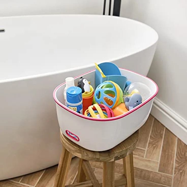 Prince Lionheart Step Stool | Tritthocker | Anti-Rutsch-Ober- und Unterseite | Leicht zu reinigen | Handgriffe | Vielseitig | Aufbewahrung | Badezimmer Booster | Handwaschbecken - Rose – Bild 8