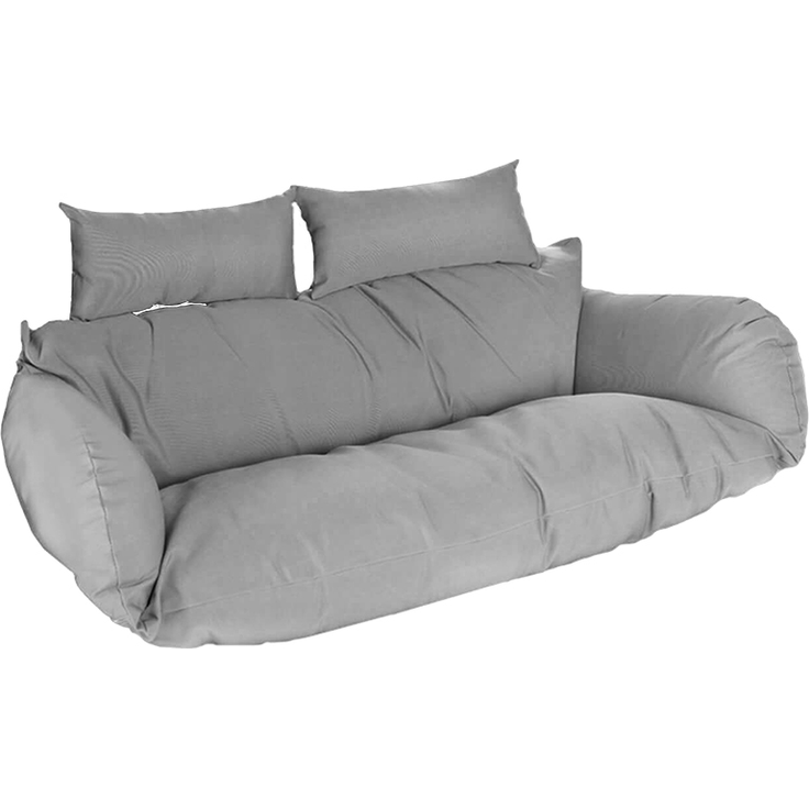 HOME DELUXE Polyrattan Hängesessel Kissen TWIN - Grau nur Kissen