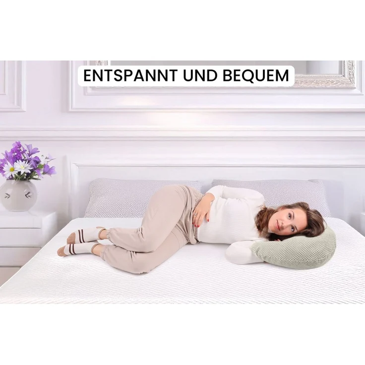 Amilian Stillkissen Stillmond Stillhörnchen klein - Mondkissen - Babykissen, weich, Reißverschluss, EU-Herstellung – Bild 4