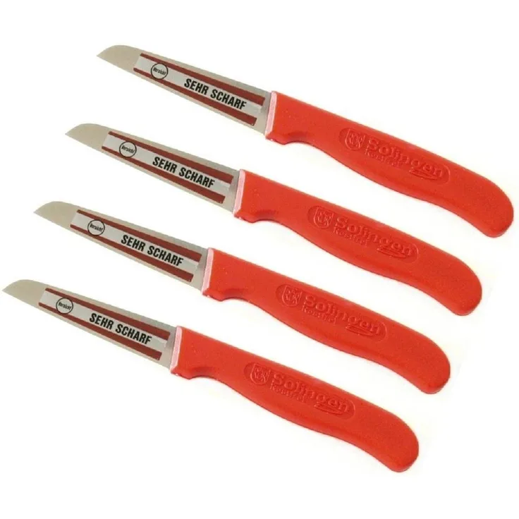 Neustanlo | Schälmesser Set | 3-teilig | Rot | ideal für Kartoffeln & Gemüse | präzises Küchenwerkzeug | langlebig & scharf