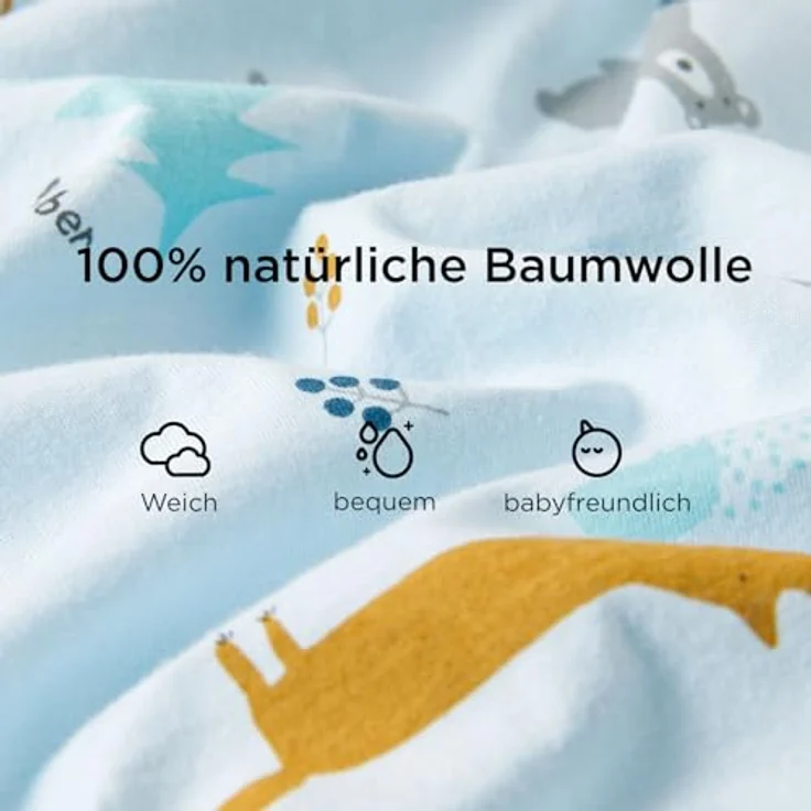 Duomiaomiao Schlafsack mit füßen, Sommerschlafsack mit füßen,100% Baumwolle Baby,Sommerschlafsäcke Baby 0.5 tog mit Atmungsaktiv, Cartoon-Elefant – Bild 8