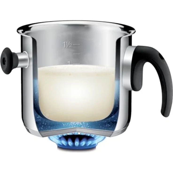 Tescoma Milchtopf Doppelwandiger Milchtopf PRESTO mit Deckel ø 16 cm, 2.0 l, Edelstahl, Für sämtliche Herdarten geeignet – Bild 4
